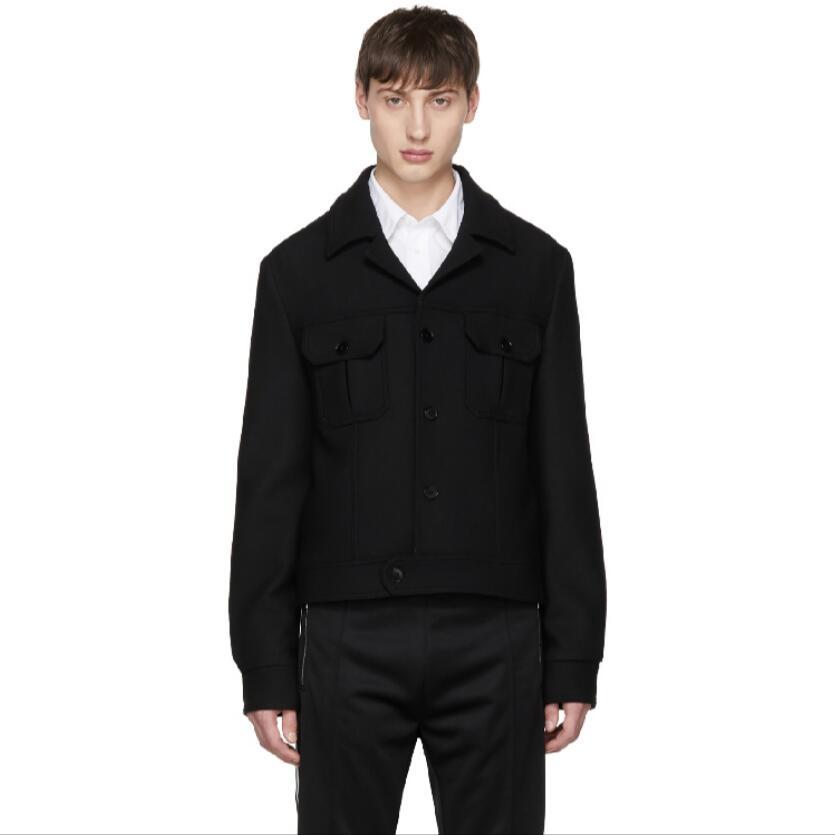 

2020 New Men's Short Thin Classic Section Turndown Collar Unique Jacket Breasted Plus Size Jackets R0qj, Black