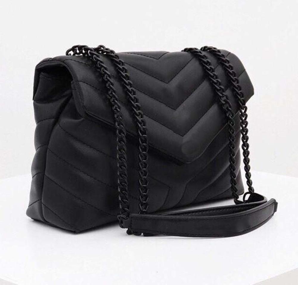 

Designer bag handbags LOULOU Y-shaped quilted leather women s chain shoulder high quality Flap multiple colour for choo With box DTN ysls, Black logo