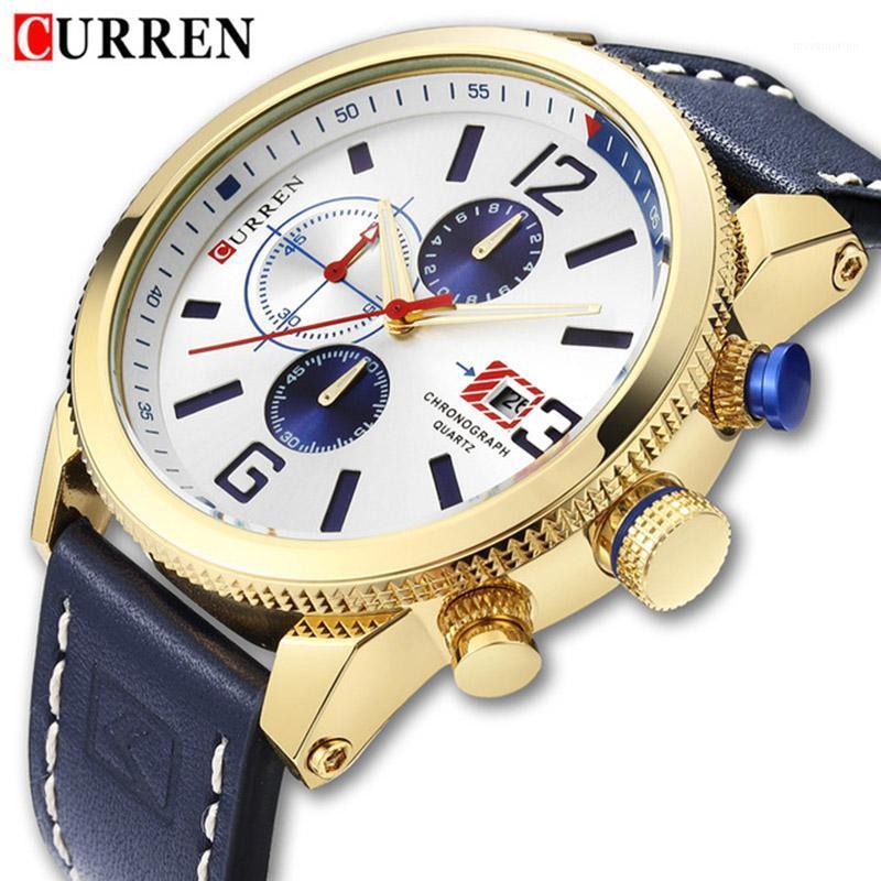 

CURREN Luxury Men Quartz Watches Men's Multifunction Waterproof Watch Man Casual Sport Chronograph Wristwatch Relogio Masculino1, Black black gold