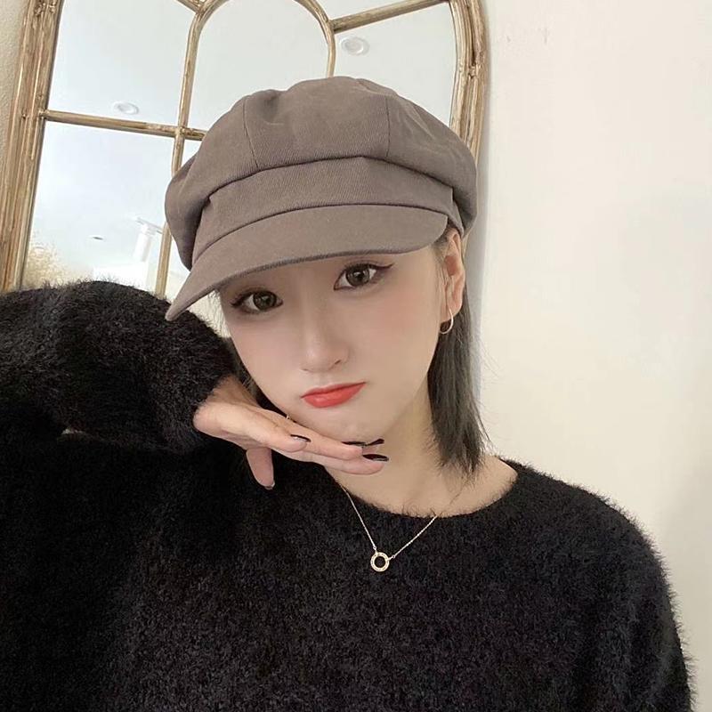 

Newsboy Hat Beret Hat Fedora Wool Blend Cap Collection Hats Cabbie Visor Cap for Men Women, Black