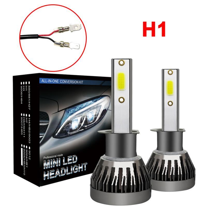 

2 X H1 Mini LED Headlight Conversion Kit COB Bulb 90W 12000LM White High Power 6000K Fog Light Lamp Car Accessories TXTB1