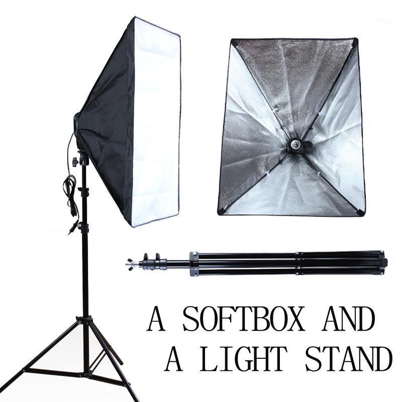 

Photo Studio 50*70cm Softbox 100-240v Lighting E27 Lamp Holder Soft Box with 2m Light Stand Photography Kit for Video Photo1