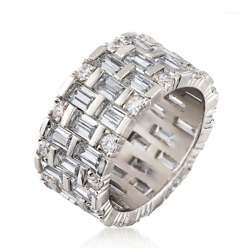

Wedding Rings Exquisite Full Circle Zircon Women Geometric CZ Simple Female High Quality Statement Jewelry Gifts, Slivery;golden