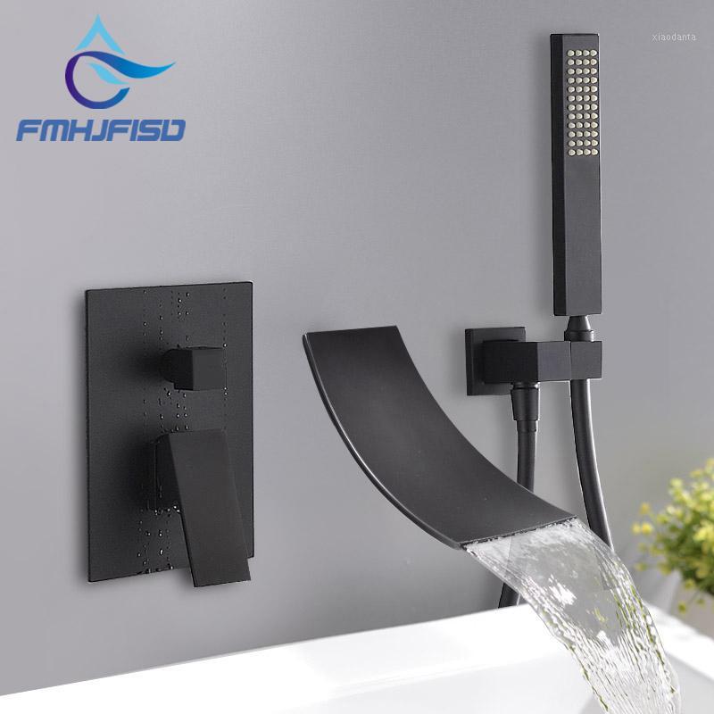 

Bathroom Set Chrome Polished Bathtub Faucet ORB Bath Shower Faucet Bathtub Tap Mixer Water In Wall Waterfall Concealed1