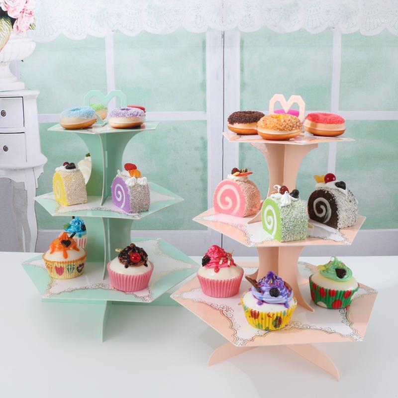 

Wedding dessert table decoration table multi-layer small cake display stand birthday party decoration layout three-layer1