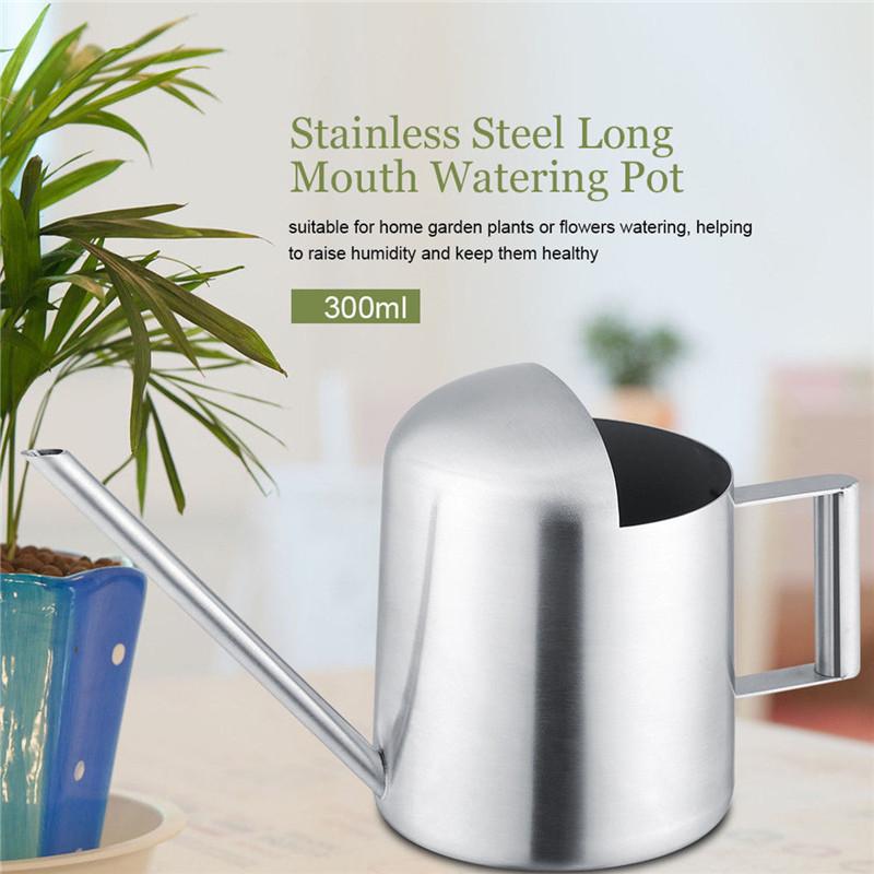 

Household Stainless Steel Watering Can Kettle 300/500/1000/1500mL Garden Plant Flower Long Mouth Watering Garden Sprinkling Pot, 300ml