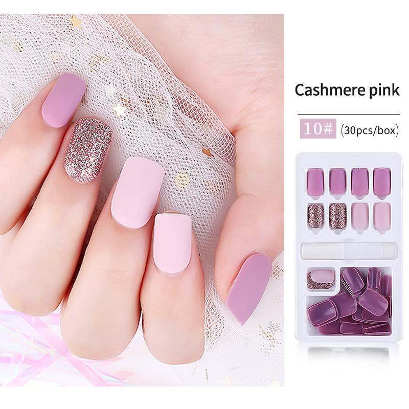 

30pcs/set Colorful DIY Nails Design Artifical False Fake Nail Art Tips Nail Gel Polish Decoration Art DIY Designs Manicure, 30pcs color 17