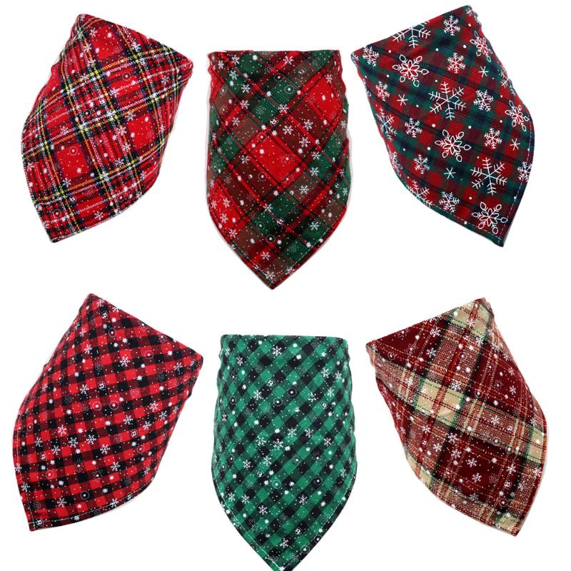

Dog Apparel 1 Pcs Christmas Bandana Pet Supplies Dogs Pets Bandanas Scarf Small Bibs Cotton Puppy Accessories Shop, White