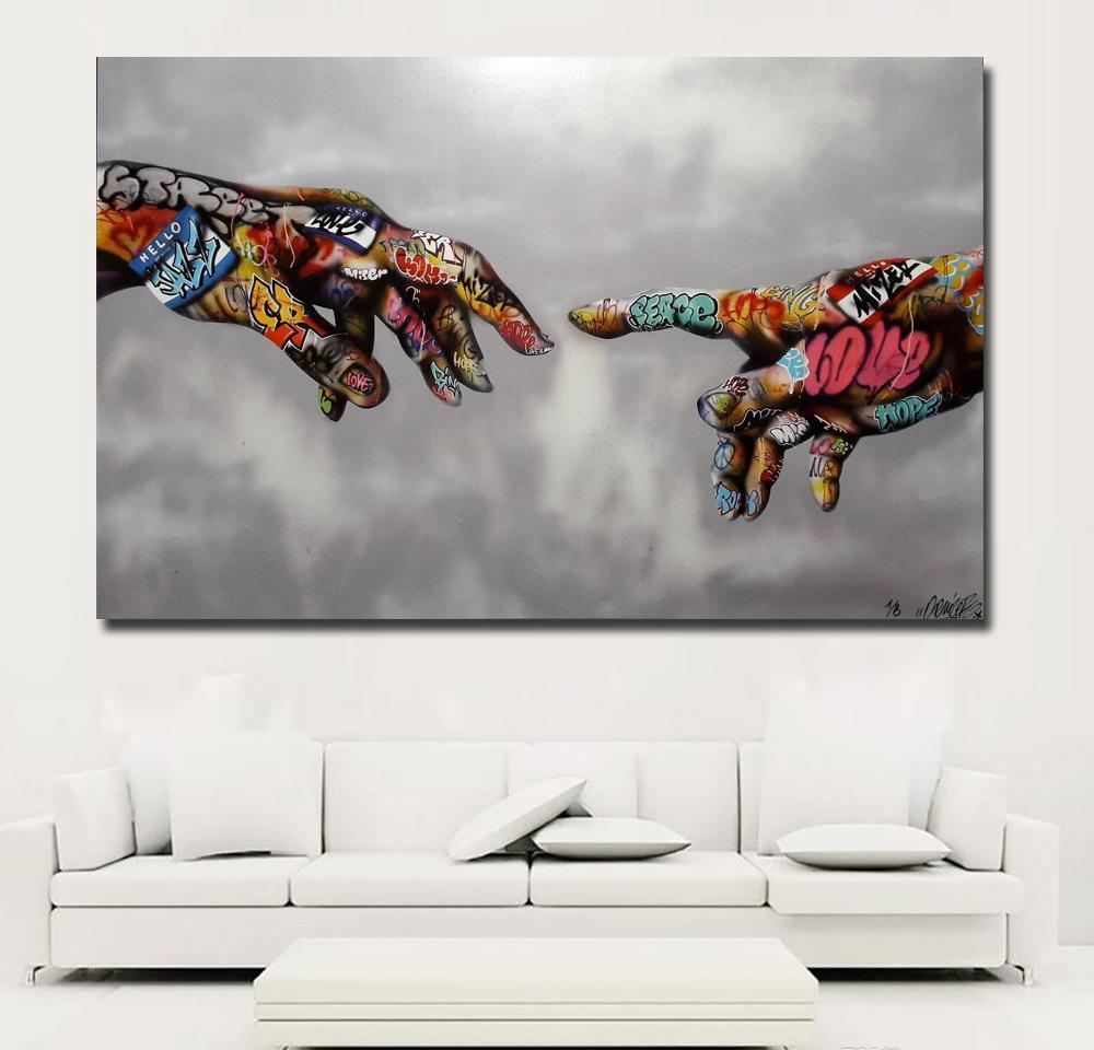 

Graffiti Living Colorful Prints For Street Hands Painting Selflessly Art Classic Room Art Abstract Pictures Posters Wall jllxI yummy_shop