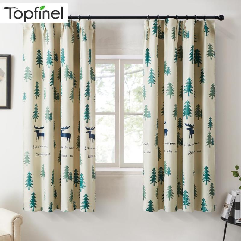 

Topfinel Cartoon Elk Blackout Curtains For Living Room Bedroom Kid Room Castle Polyester Curtains Window Treatment Drapes, Green
