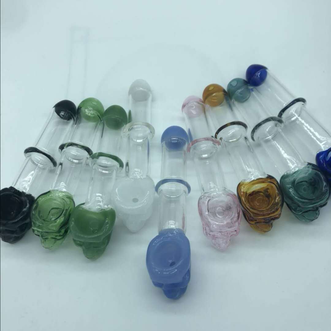 

Skull glass pipe Oil burner pipes 25g colorful multicolor available for smoking