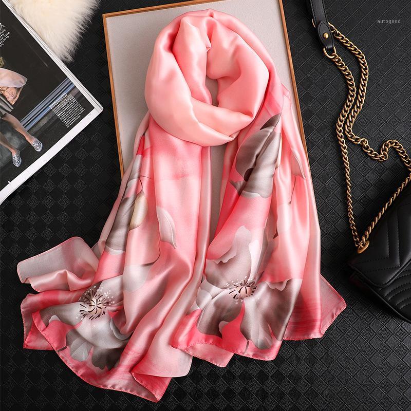

Scarves Silk Autumn Winter Lady Fashion Print Scarf Headscarf Women Sunscreen Beach Quality Shawl1