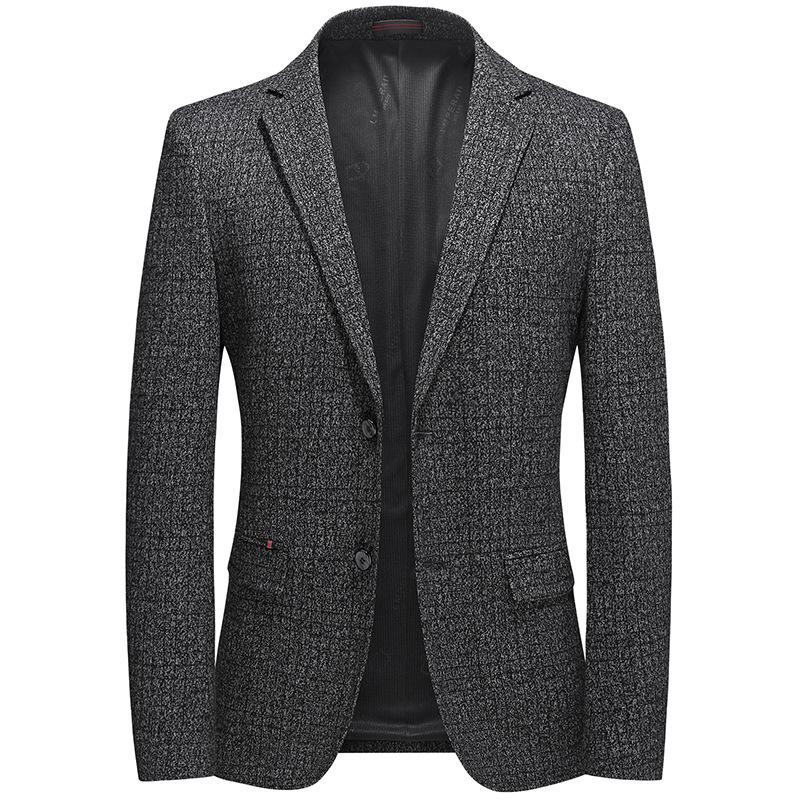 

New Arrival Fashion Large Autumn Suit Young Men Knit Plaid Single Breasted Casual Blazers Men Suits Plus Size  L XL 2XL 3XL 4XL