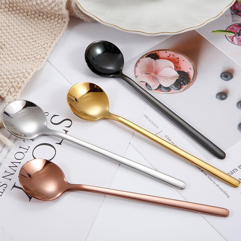 

Stainless Steel Spoon Restaurant Hotel Western Spoon High-end Creative Long Handle Coffee