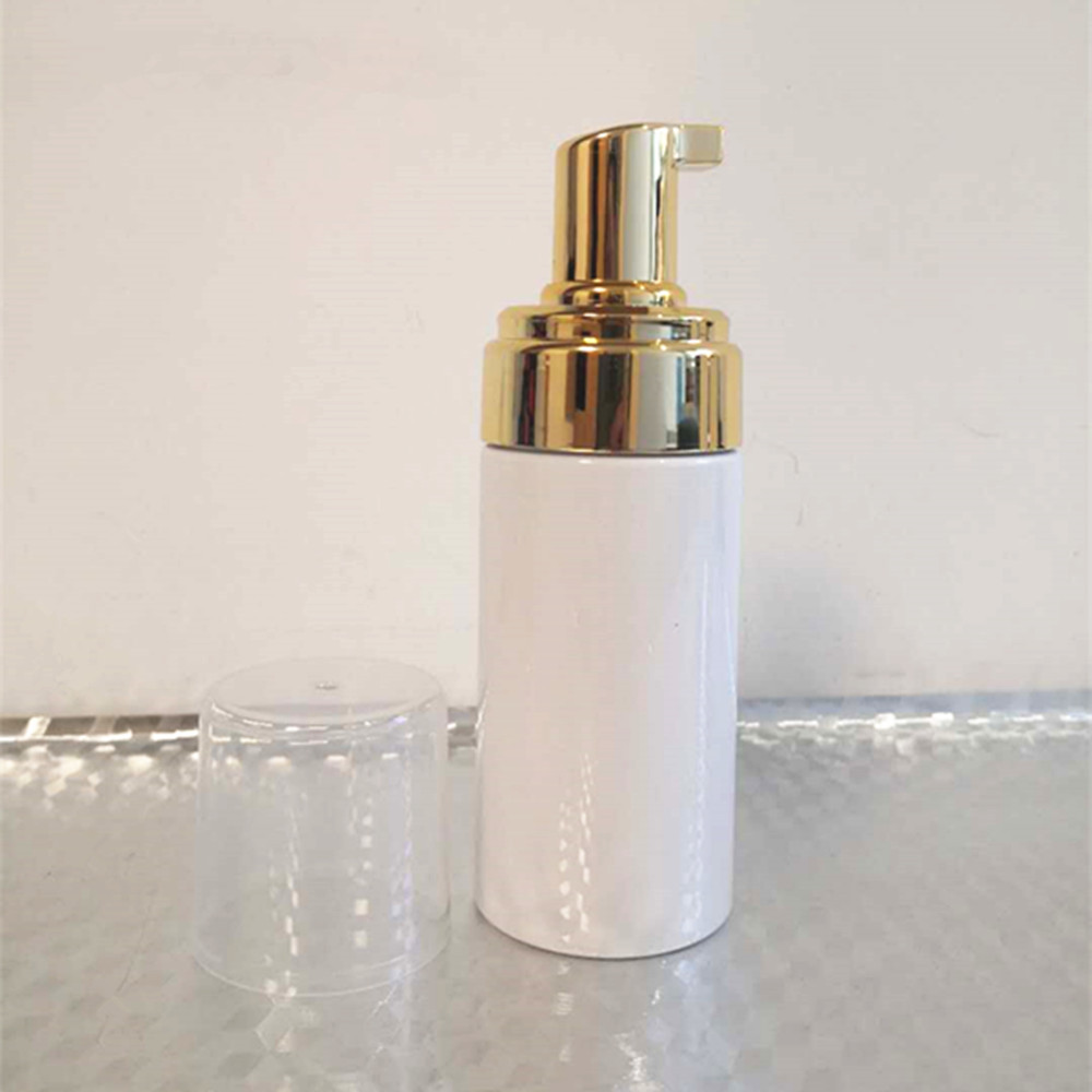 

12ps 100ml Plastic Foam Pump Bottle Refillable Empty Cosmetic Bottle lashes Cleanser Soap Foaming Shampoo Bottle with golden 201012