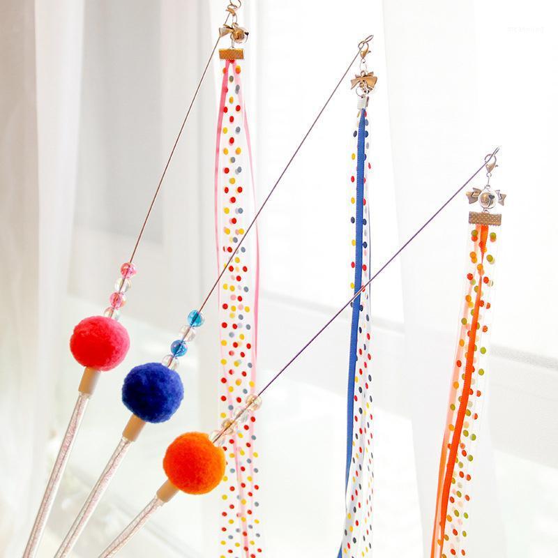 

Pet Cat Interactive Wand Toy Funny Teaser Cat Toy Kitten Playing Exercise With Colorful Dots Ribbons Products1