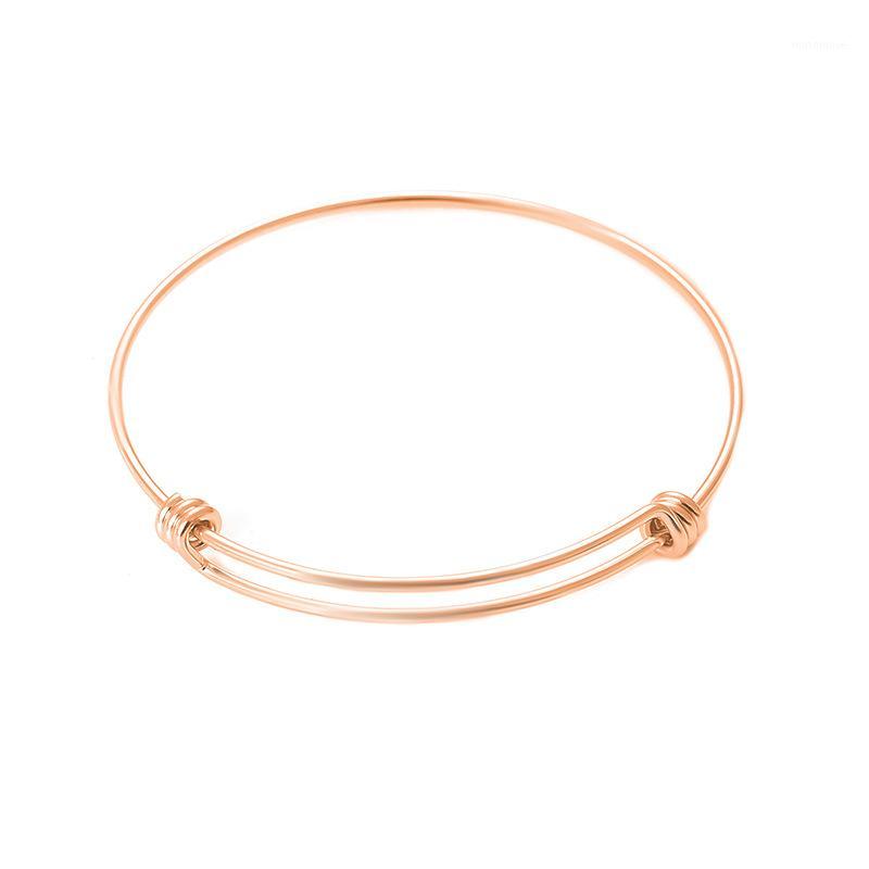 

adjustable rose gold bangle bracelets for woman stainless steel fashion bracelet simple gold silver bracelet jewelry wholesale1
