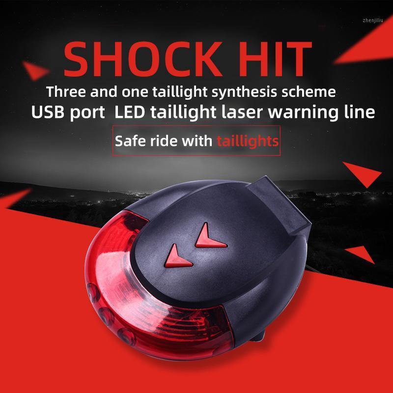 

6 LED Bicycle Taillight USB Rechargeable Laser Warning Line Taillight Super Bright Red Safety 7 Modes 180-degree1