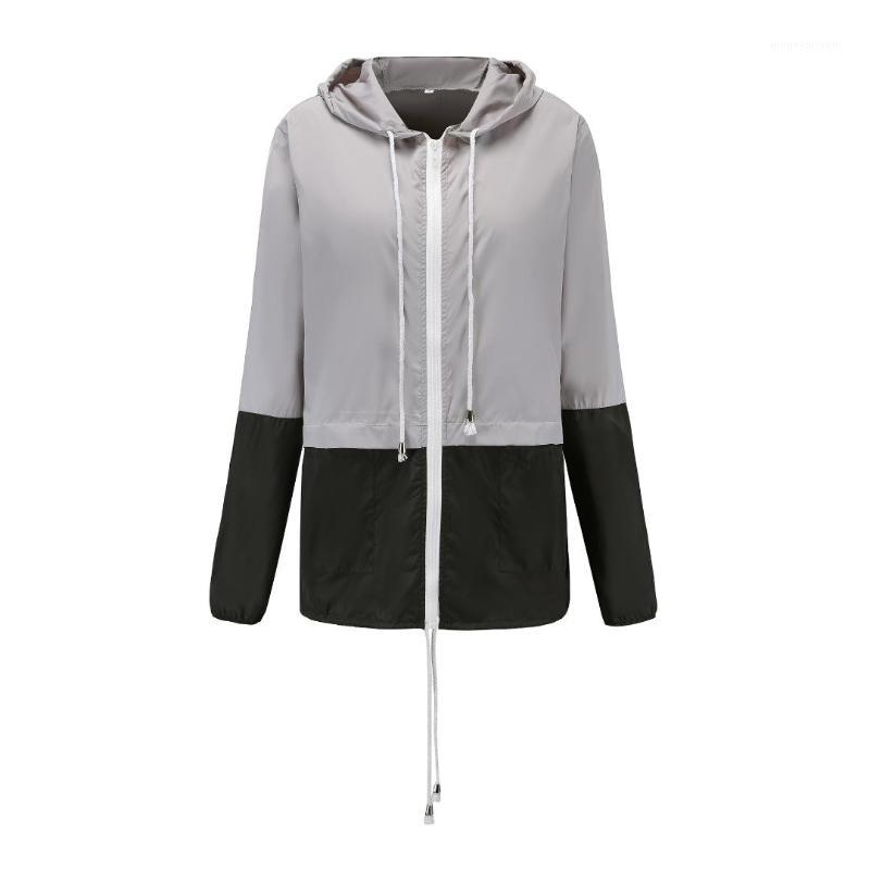 

Cross-border e-commerce Amazon hot selling outdoor solid color stitching WOMEN' trench coat fashion simple thin riancoat1, Blue