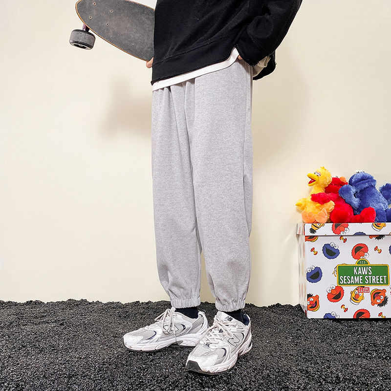 

2021 New New Gray Spring Sports Pants of Most Velvet Men Guard the Fashion Foot Track Marks Loose in Shipping Lanes Y27S, Black