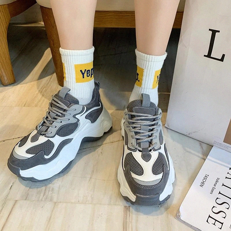 

High Platform Sneakers Women Shoes Plush Suede Sneakers Winter Vulcanized Shoes Women Chunky Trainers Zapatillas Mujer #6t0w