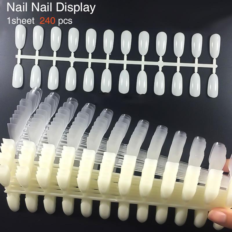 

Nail Art Pro Chart Nails Polish Display Acrylic UV Gel Tool 240pcs/Set False Manicure Practice Tip Board Tools, White