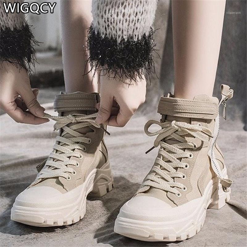 

2020 New hot shoes woman Fashion women's shoes retro boots wild casual boots women zapatos de mujer size 35- 401, Beige