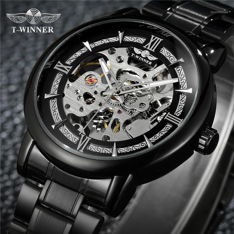 

WINNER Automatic Mechanical Men Wristwatch Sport Male Clock Top Stainless Steel Skeleton New Man Watch 0281, Wr02802 without box