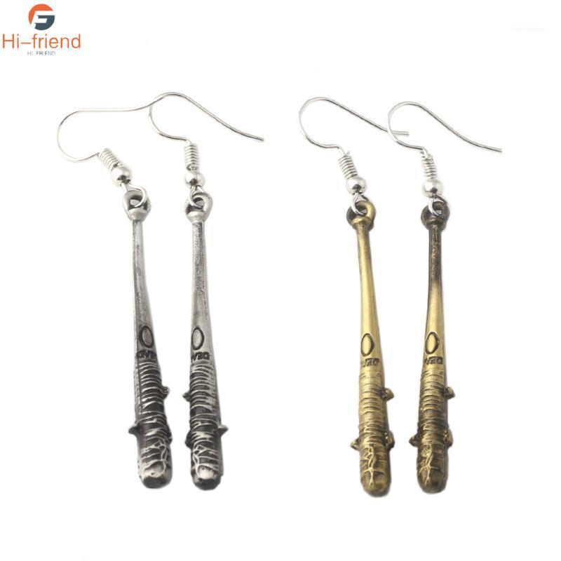 

New 2 Colors The Drop Earrings Antique Bronze Negan's Bat LUCILLE Baseball Earrings Women Girl Gift Jewelry1