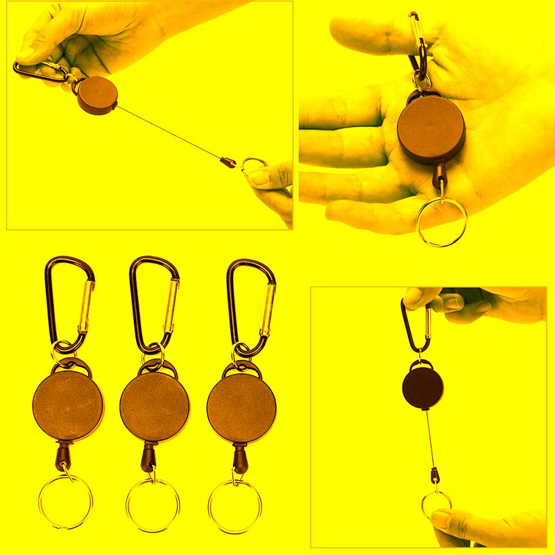 

Keychains 5Styles 60/74/75cm Retractable Keyring Metal Wire Keychain Clip Pull Recoil Sporty Key Ring Anti Lost ID Card Holder Chain