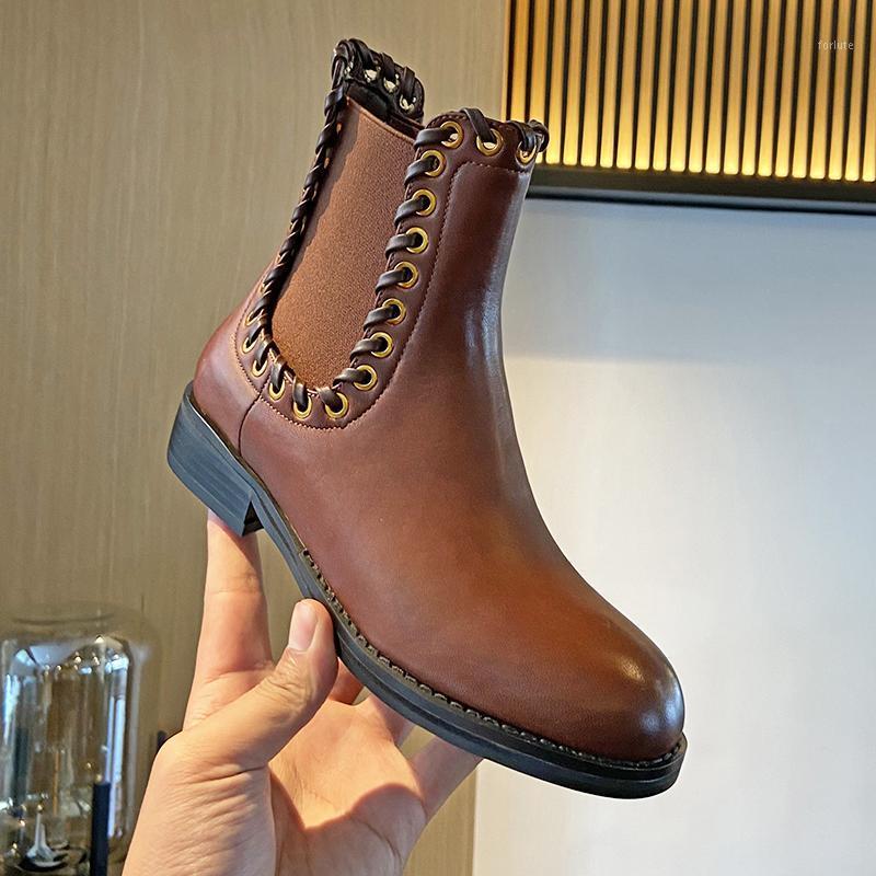 

SKLFGXZY New style black Ankle boots Genuine leather Female boots Women's Autumn winter leisure Women's shoes Size 34-401