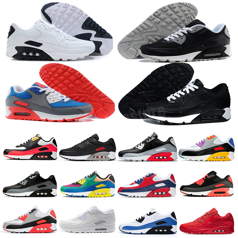 

2021 Wholesale Fashion Men Sneakers Shoes Classic 90 Men and women Running Shoes Sports Trainer Cushion 90 Surface Breathable Sports Shoes, Color 16