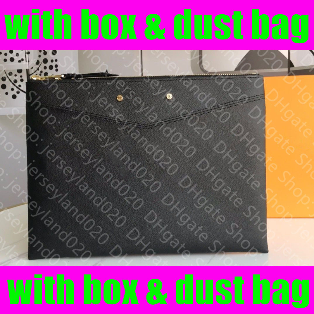 

M62937 DAILY POUCH M62048 Designer Clutch Bag Womens Clutch Evening Phone Bags Pochette Zipped Travel Pouches Accessoires Document Organizer Etui Voyage, (red) empreinte leather