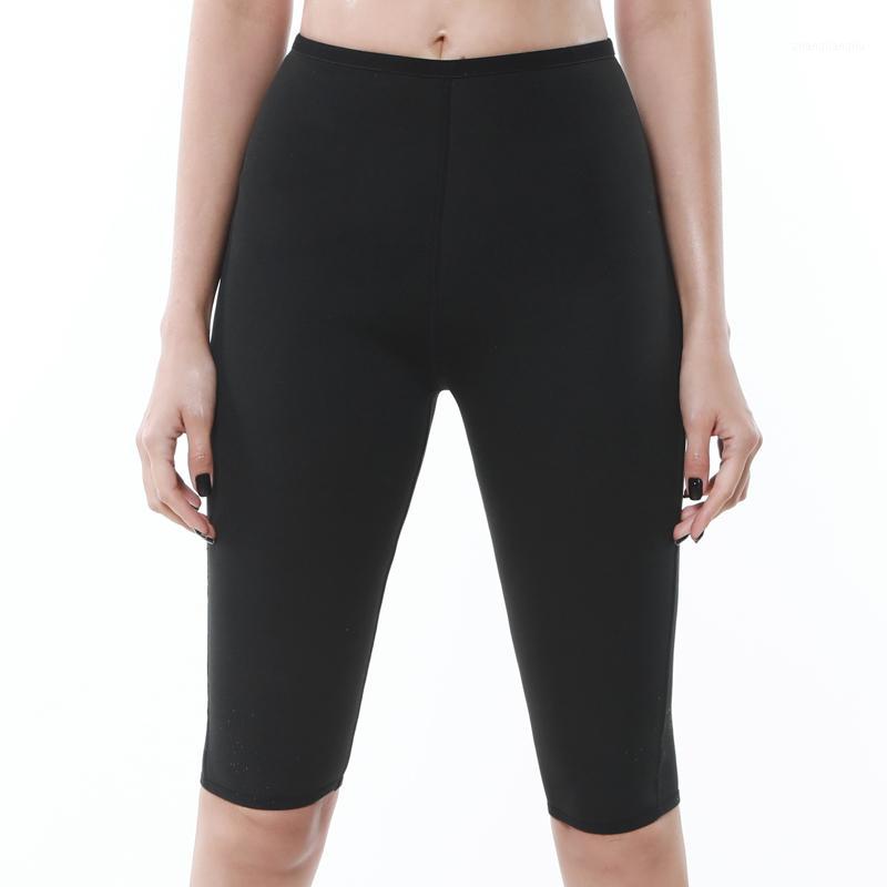 

2020 Women Neoprene High Waist sweat sauna Seamless Yoga Shorts Push Up Hip Gym Shorts Fitness Sports slimming Leggings 5 color1, Black