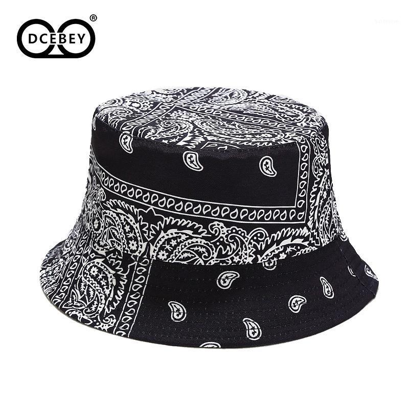

DCEBEY 2020 New Fashion Vintage Print Bucket Hats Women Men Reversible Fisherman Hat Street Hip Hop Fishing Bucket Cap FreeShip1, 08