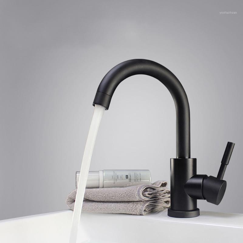 

Modern Stainless Steel 360 Rotate Hot Cold Water Basin Faucet Bathroom Kitchen Faucets Single Lever Black Basin Mixer1