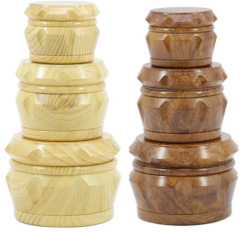 

Wooden Drum Grinder Wood Matel Herb Grinders 2 Types 40mm 50mm 63mm 4Layers Tobacco Grinder Cursher Grinders smoking SEA SHIPPING PPE4062