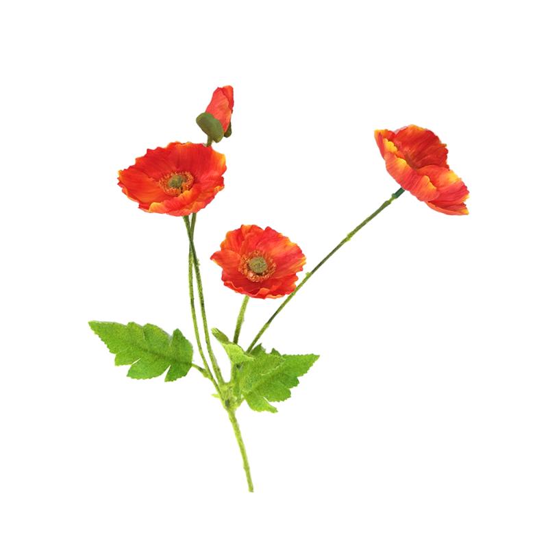 

50CM Poppies Decorative Silk Fake Artificial Poppy Flowers Wedding Holiday Bridal Bouquet Home Party Decor Bridesmaid Bouquets, Clear