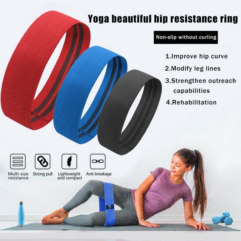 

3pcs Durable Band Yoga Anti-slip Gym Fitness Rubber Band Exercises Braided Elastic Hip Lifting Resistance1