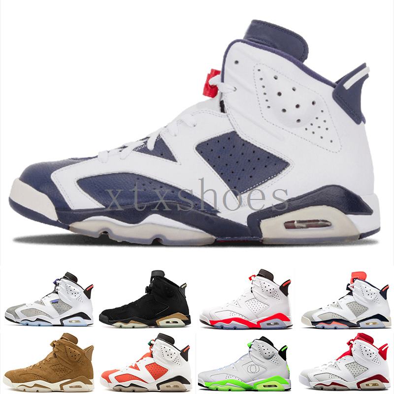 

2019 men Black Infrared 6 6s Basketball Shoes mens CNY Carmine Gatorade Green Tinker UNC Black Cat Designer trainers sneakers US 7-13 G54FA, Color 22