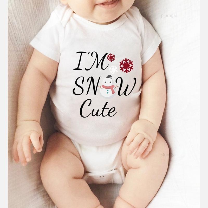 

Clothes for Newborns Baby Girl Winter Clothes Jumpsuits for Toddler Christmas Costume Kid Baby Girl Outfit Printing Snow romper1, Whitel