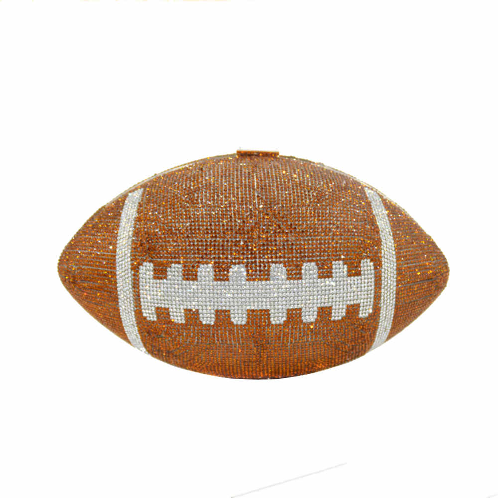 

Crystal Clutch Bag US Football Clutches Hot Style Glitter Party Bag Ladies Rhinestone Clutches Football Evening Bags Soccer Clutch, Yellow