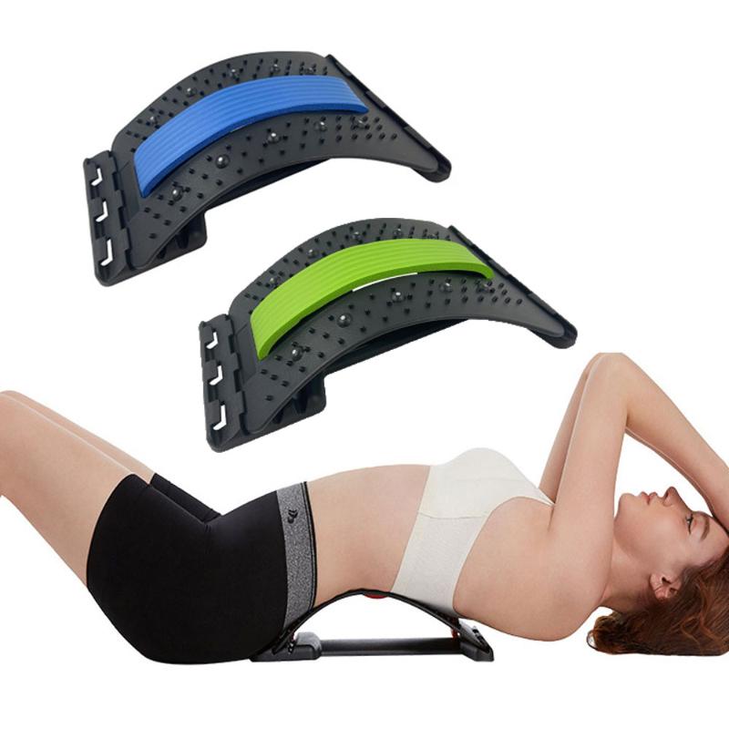

Back Lumbar Stretcher Back Stretching Treatment Fitness Lumbar Support Relaxation Mate Spinal Pain Relief Spine Massager, Black