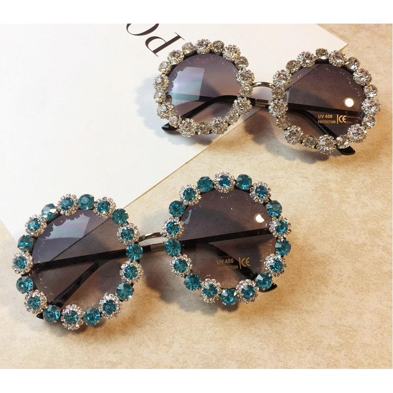 

Sunglasses Oversized Rhinestone Round Women Diamond Shiny Brand Glasses Designer Fashion Shades NX1