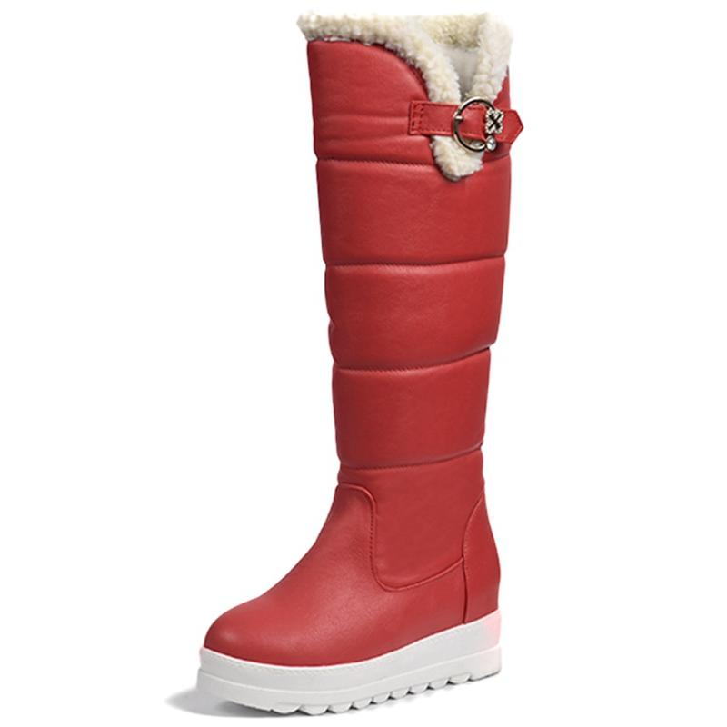 

RIBETRINI Chic Leisure winter boots Boots Women Big Size 44 Keep Warm Fur Skidproof Sole Waterproof Outdoor Snow Boot, Black