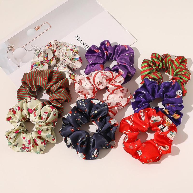 

Christmas Hair Tie Hair Accessories DIY Rubber Bands Bands Ponytail Xmas Rope Scrunchies Fantasy Holder Elas G9V6