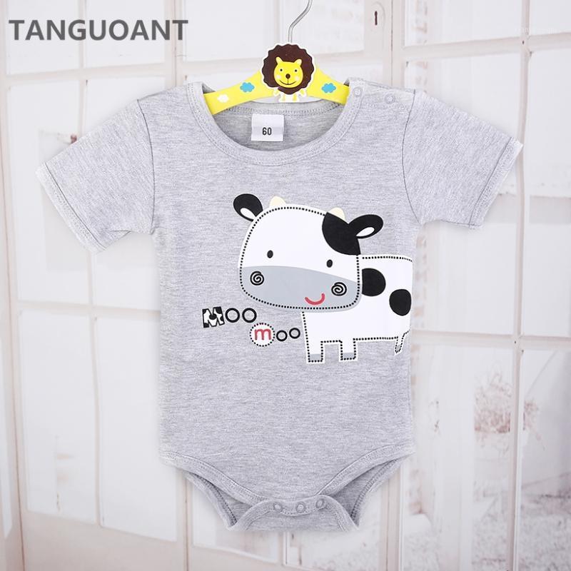 

TANGUOANT Drop shipping Newborn Baby clothes,Cow Printed Infantil Romper,Cartoon Baby rompers,Cotton girl and boy clothes1, Grey