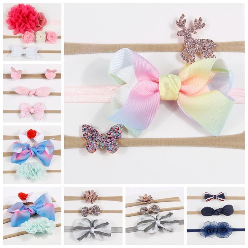 

New 3pcs/set Baby Girl Headbands Rose Flower Hair band Children Christmas Gifts Headwear Princess Photo Props Hair Accessories1