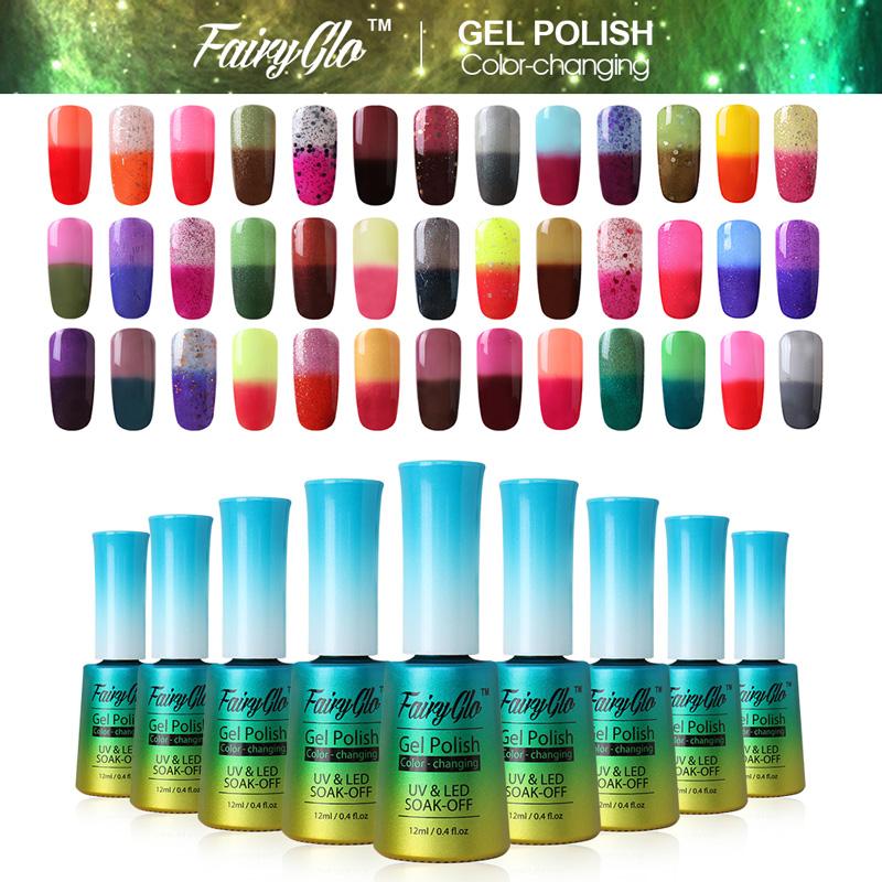 

FairyGlo 12ml Color Changing Nail Gel Polish Paint Gellak UV Gel Nail Polish Hybrid Varnish Lucky Lacquer Stamping Gelpolish Ink, 5009