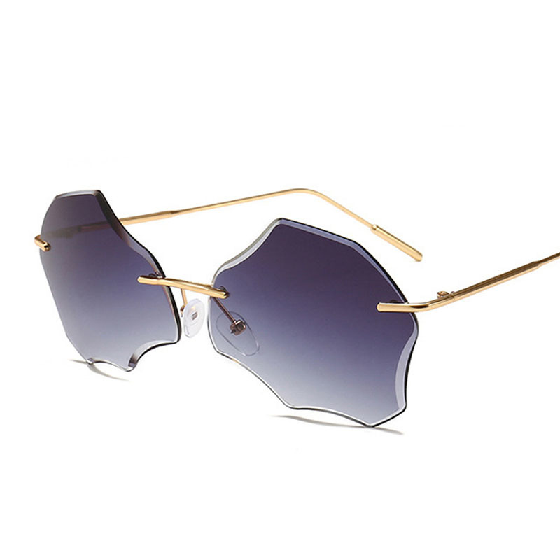 

New Sunglasses Women Irregular Rimless Female Sun Glasses Vintage Shades Gradient Mirror Lens Goggles Designer Oculos Gafas